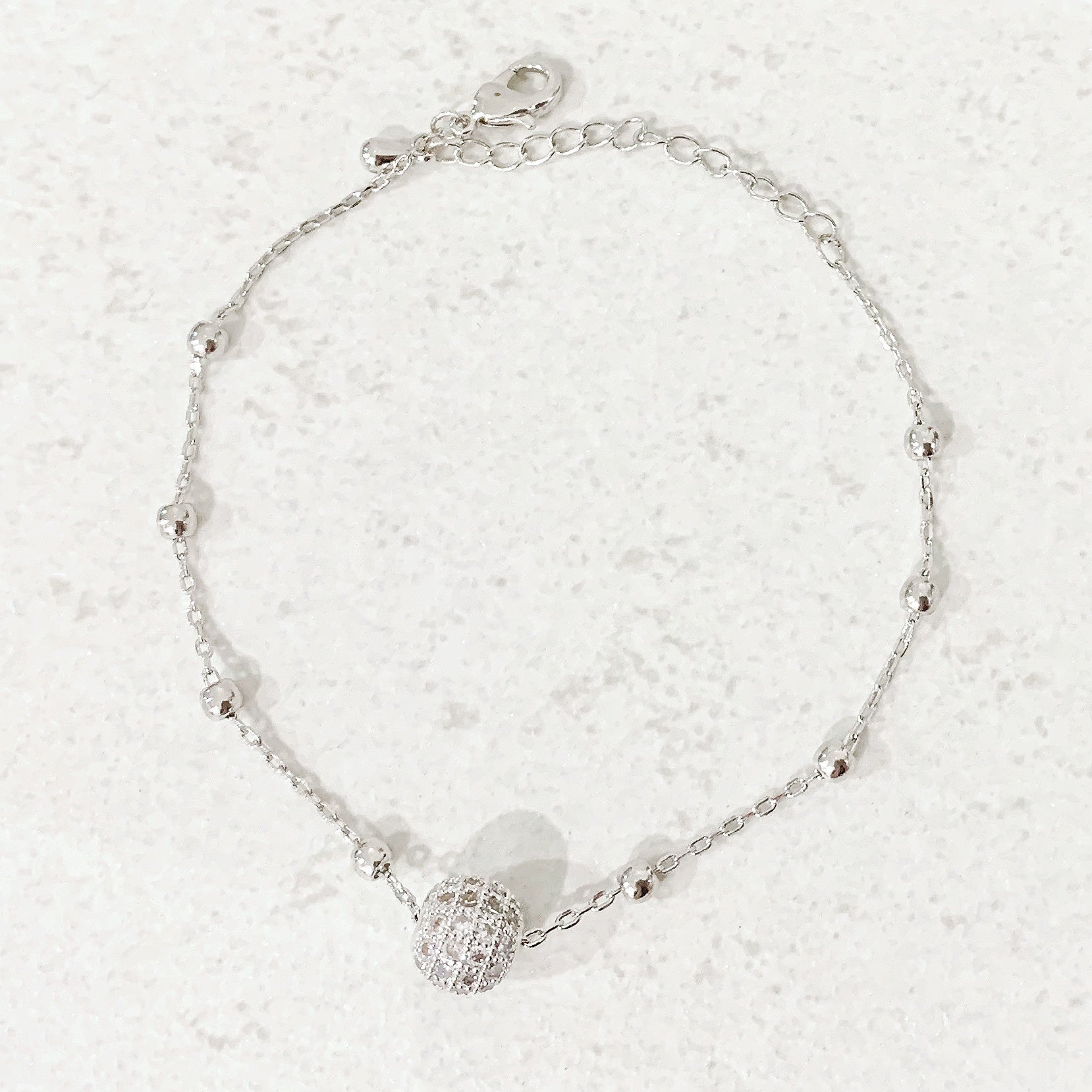 Silver Crystal Leaf Bracelet