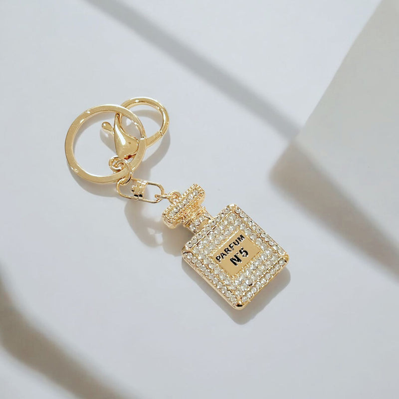 Perfume Bottle Diamante Keychain - Assorted