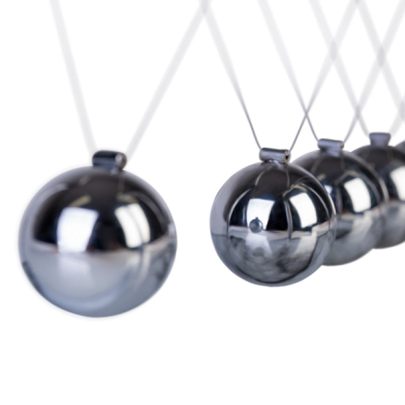 Newton's Cradle with White Marble-look Base