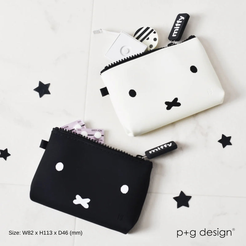 NUU - Small Miffy Face White Zipper Pouch