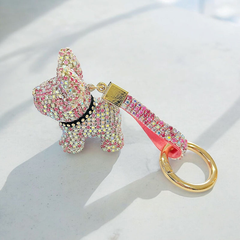 Diamanté French Bulldog Keychain - Assorted