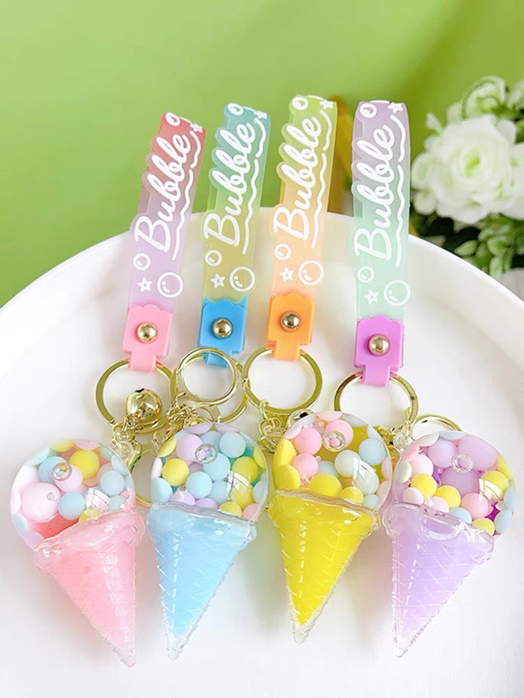 Bubble Ice Cream Cone Keychain