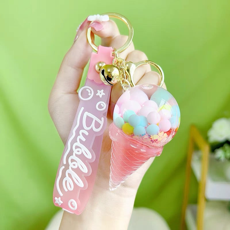 Bubble Ice Cream Cone Keychain