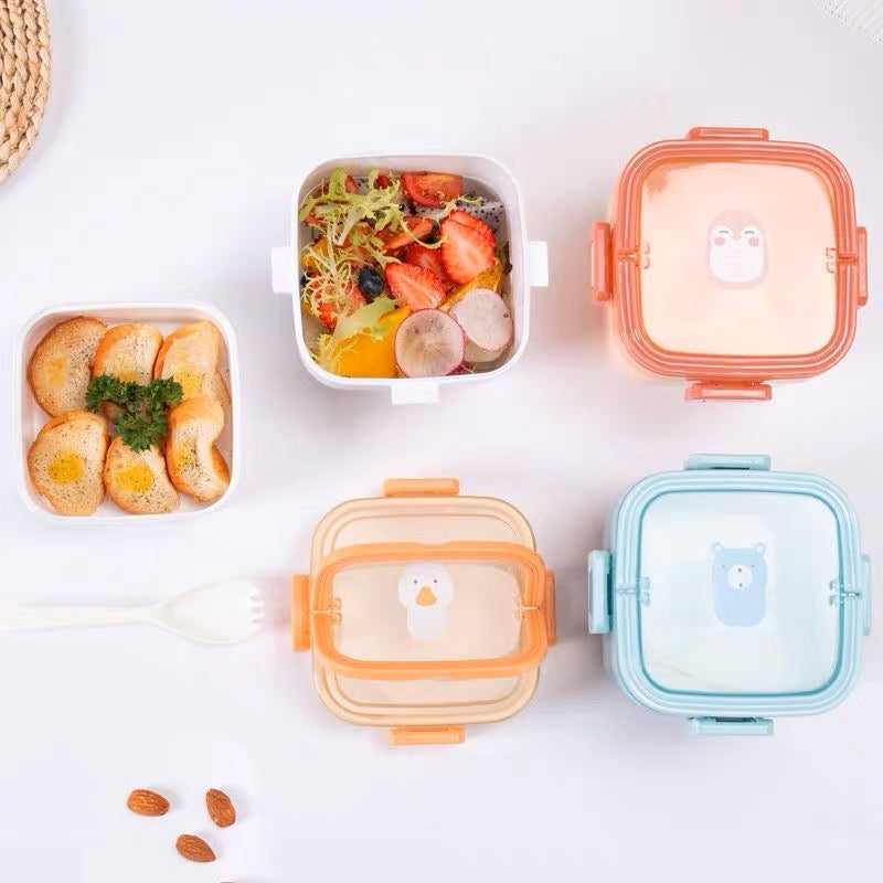 Cartoon Animal Lunch Box with Carry Handle 800ml