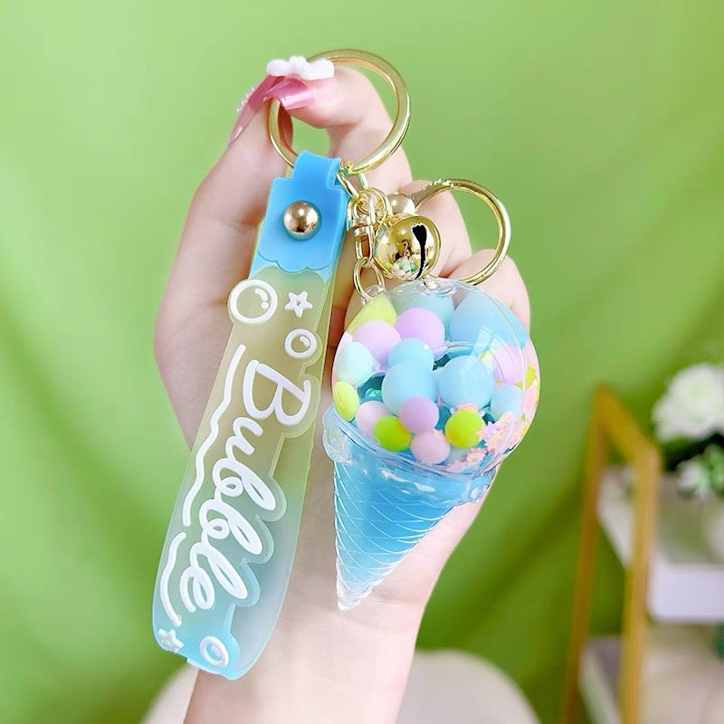 Bubble Ice Cream Cone Keychain