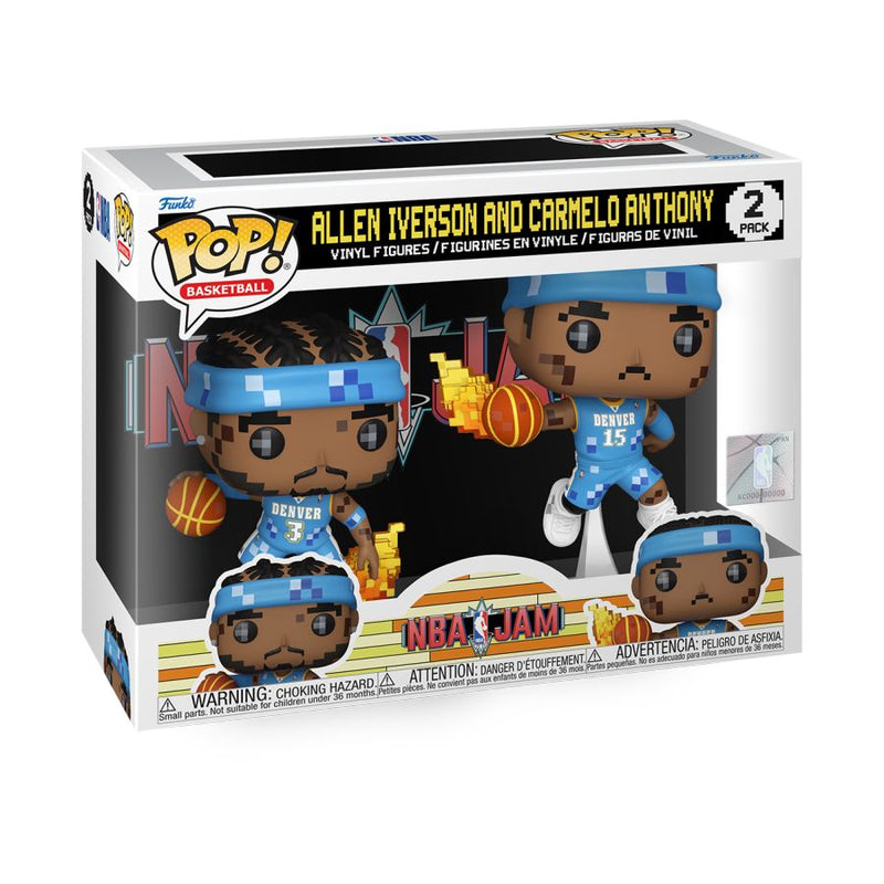 NBA JAM: Nuggets - Allen Iverson & Carmelo Anthony 8-Bit Pop! Vinyl 2 Pack