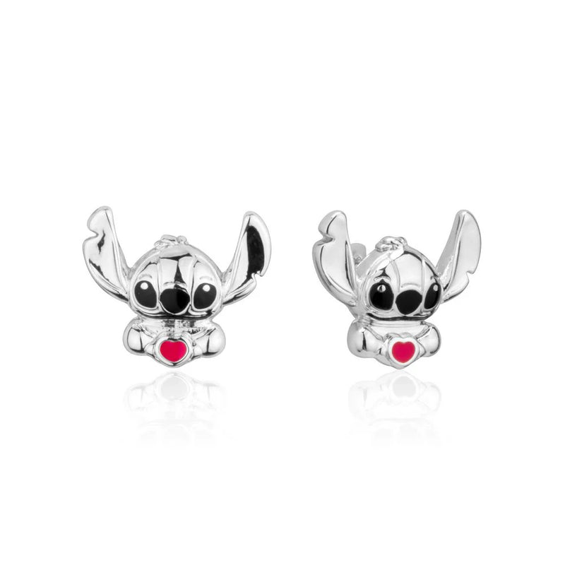 Disney - Lilo and Stitch Heart Stud Earrings (Silver)