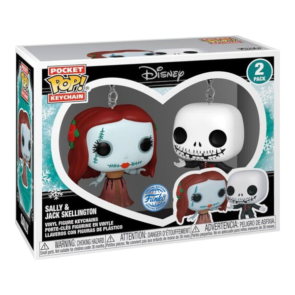 The Nightmare Before Christmas - Holiday Jack & Sally Pocket Pop! Keychain 2-Pack [RS]