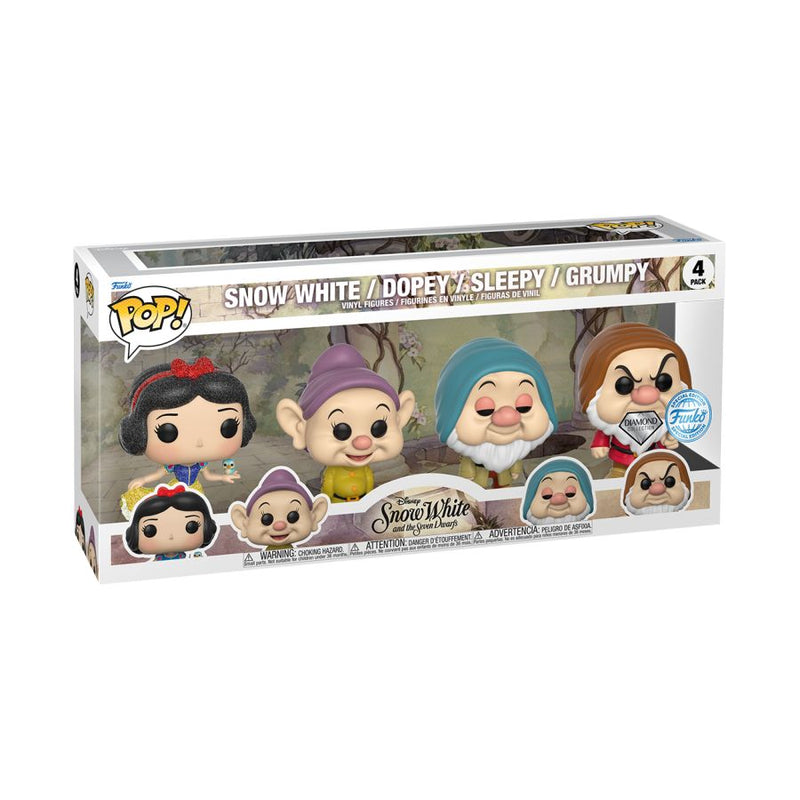 Snow White - Snow White, Dopey, Sleepy, Grumpy Diamond Glitter Pop! 4-Pack [RS]