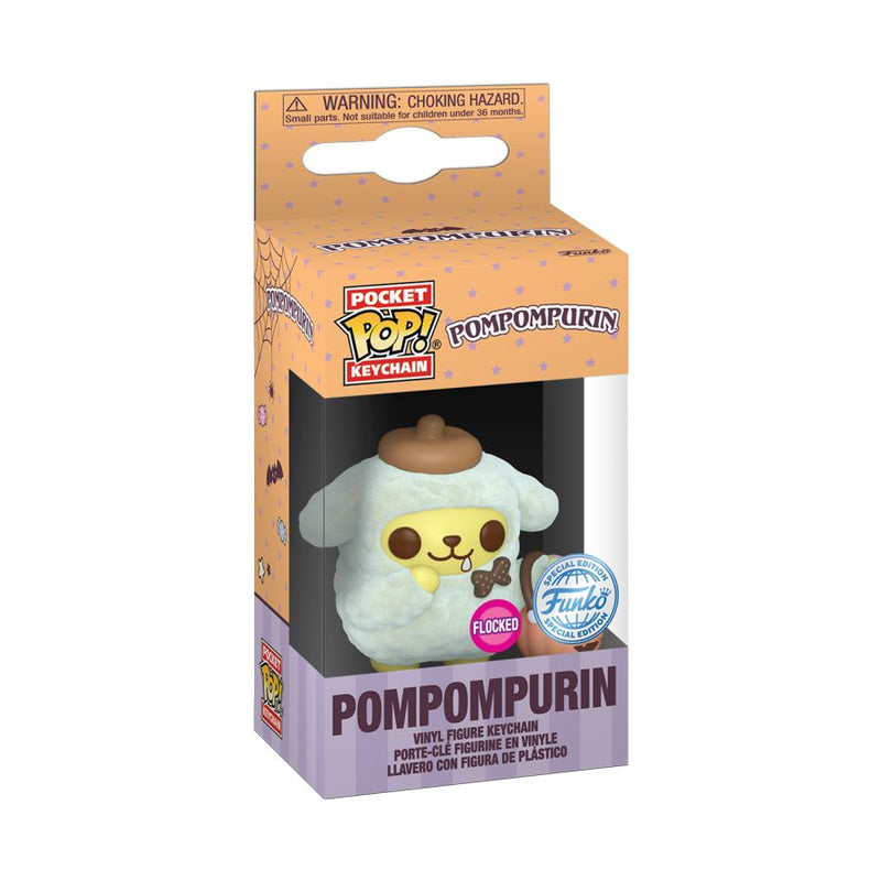 Sanrio - Pompompurin (Halloween) Flocked Pop! Keychain [RS]