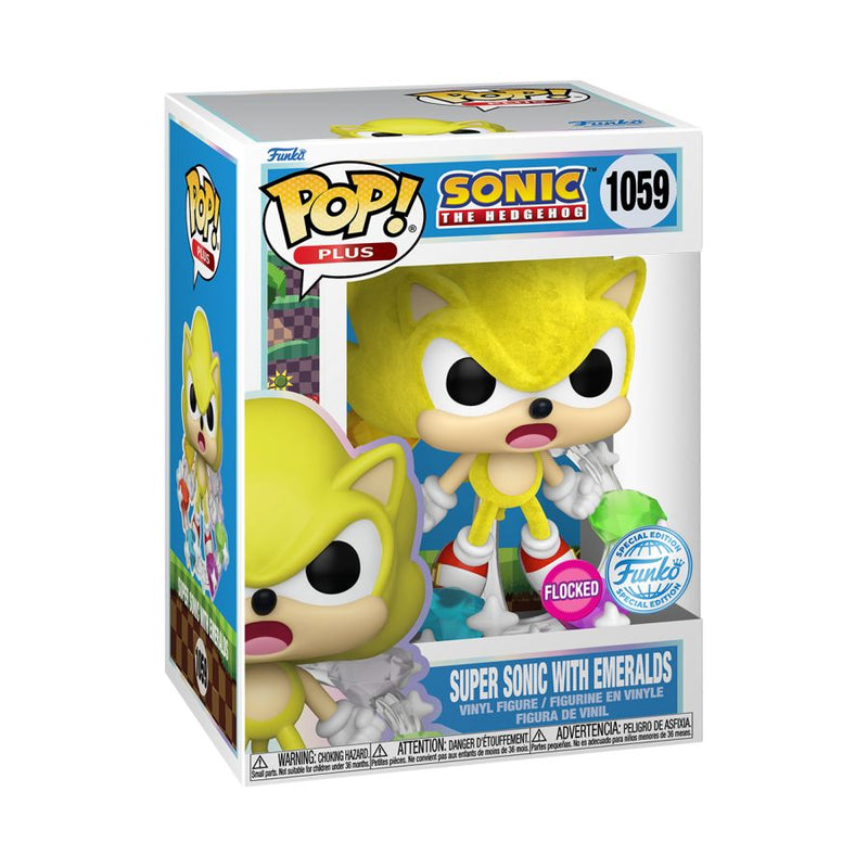 Sonic - Super Sonic with Emeralds Flocked Pop! Vinyl Plus [RS]