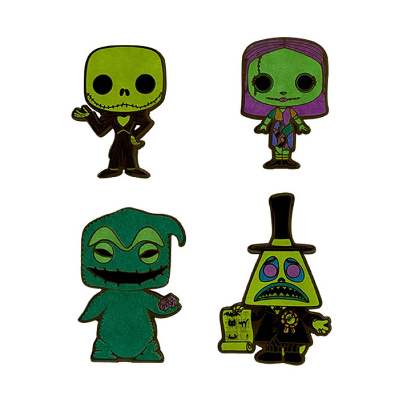 The Nightmare Before Christmas - Blacklight Enamel Pin Set 4 Pack