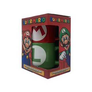 Super Mario Bros - Mario Luigi Initial - Stackable Mug Set