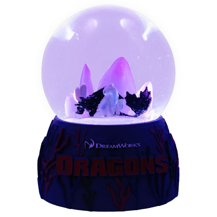 How to Train your Dragon - Toothless & Light Fury Light-up Snowglobe