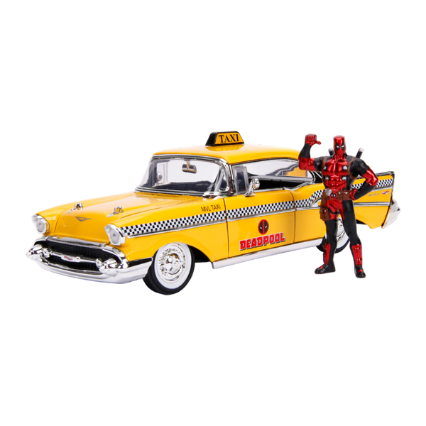 Deadpool - 1957 Chevy Bel Air Taxi 1:24 Hollywood Ride Diecast Vehicle with Deadpool