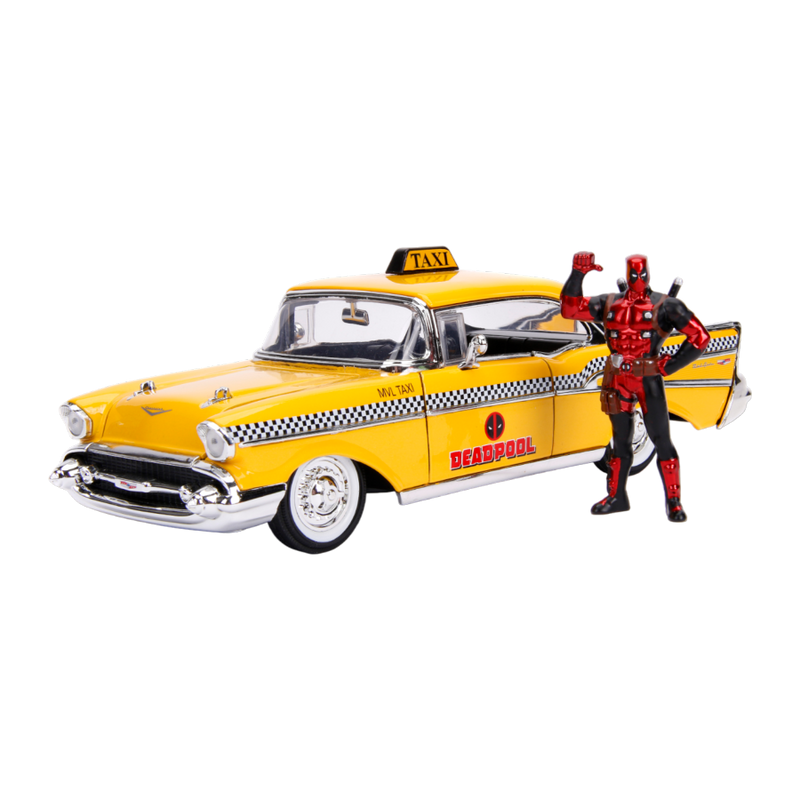 Deadpool - 1957 Chevy Bel Air Taxi 1:24 Hollywood Ride Diecast Vehicle with Deadpool