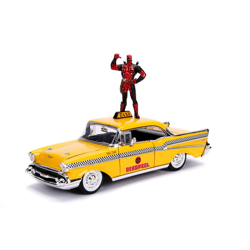 Deadpool - 1957 Chevy Bel Air Taxi 1:24 Hollywood Ride Diecast Vehicle with Deadpool