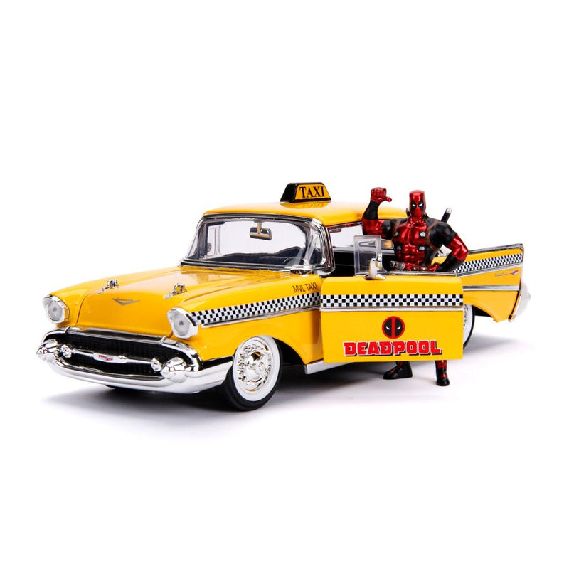 Deadpool - 1957 Chevy Bel Air Taxi 1:24 Hollywood Ride Diecast Vehicle with Deadpool