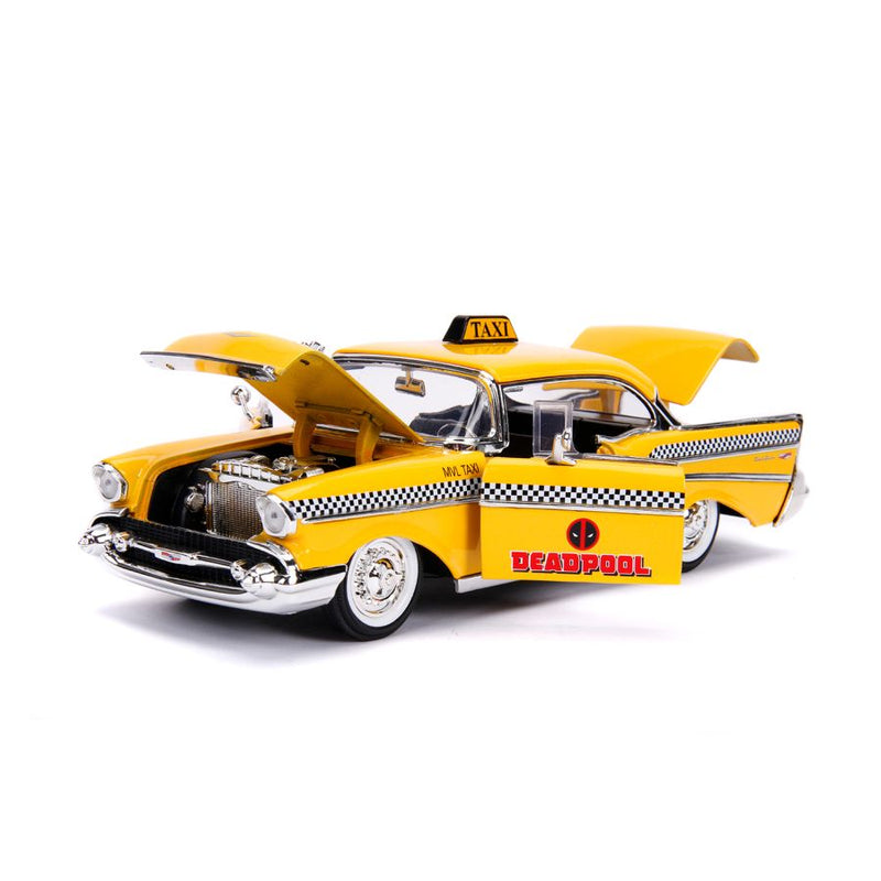 Deadpool - 1957 Chevy Bel Air Taxi 1:24 Hollywood Ride Diecast Vehicle with Deadpool