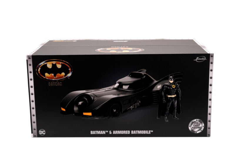 Batman (1989) - Batmobile & Armour with Batman 1:24 Scale Diecast Vehicle Set