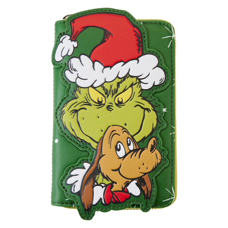 Dr Seuss - Dr. Seuss Santa Grinch and Max Zip-Around Wallet Purse