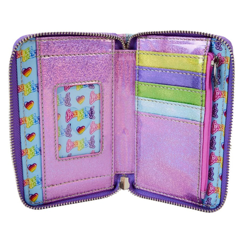 Lisa Frank - Holographic Glitter Color Block Zip Around Wallet Purse