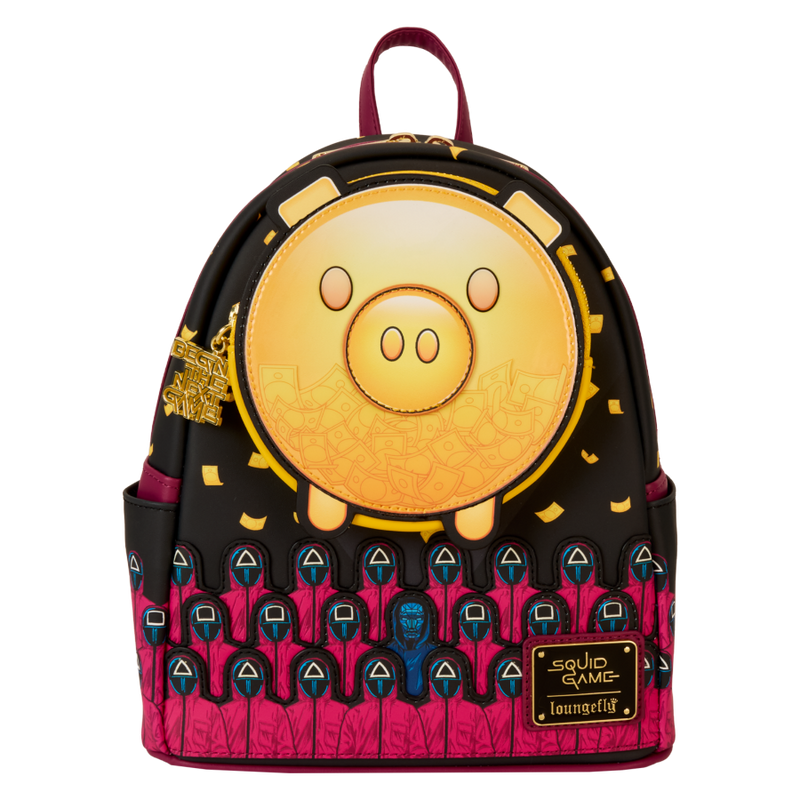 Squid Game - Piggy Bank Masked Men Glow Mini Backpack