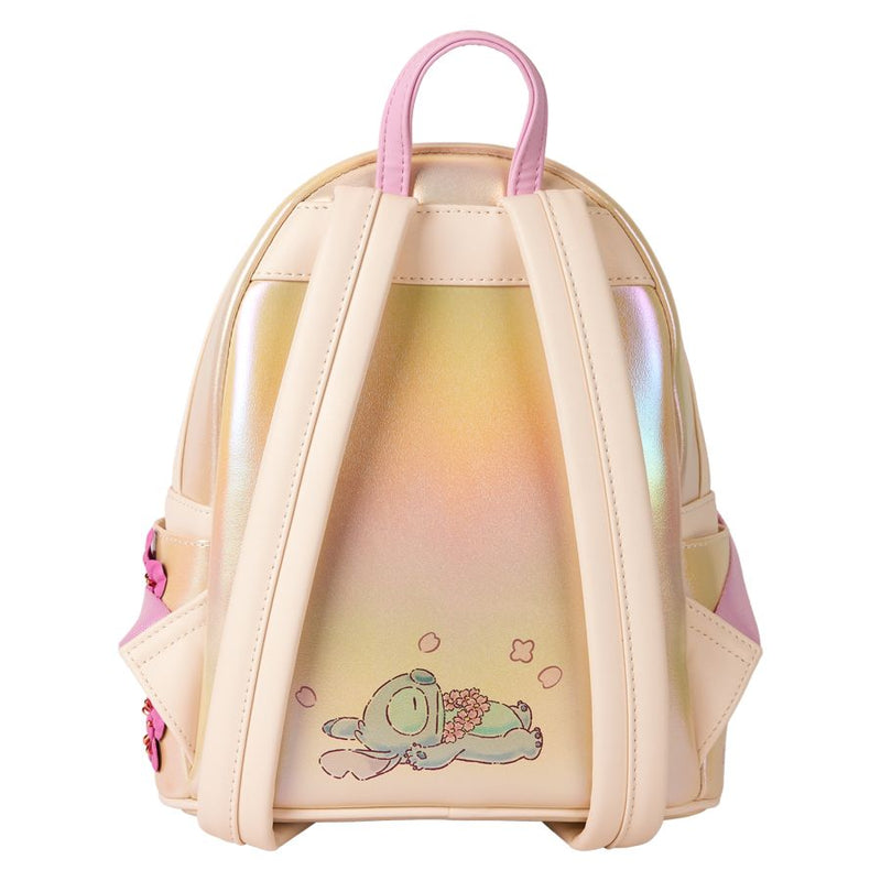 Disney - Cute Stitch and Angel Cherry Blossom Mini Backpack