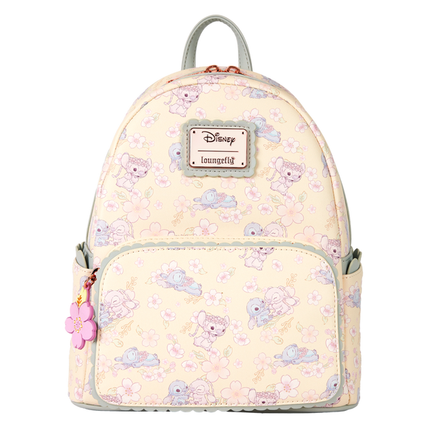 Disney - Cute Stitch & Angel Cherry Blossom Mini Backpack