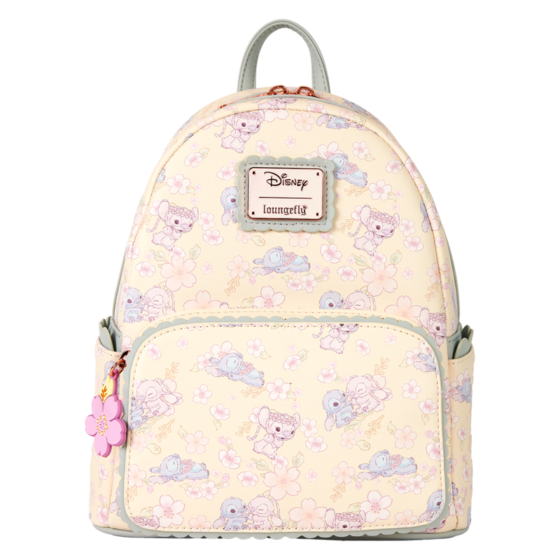 Disney - Cute Stitch & Angel Cherry Blossom Mini Backpack