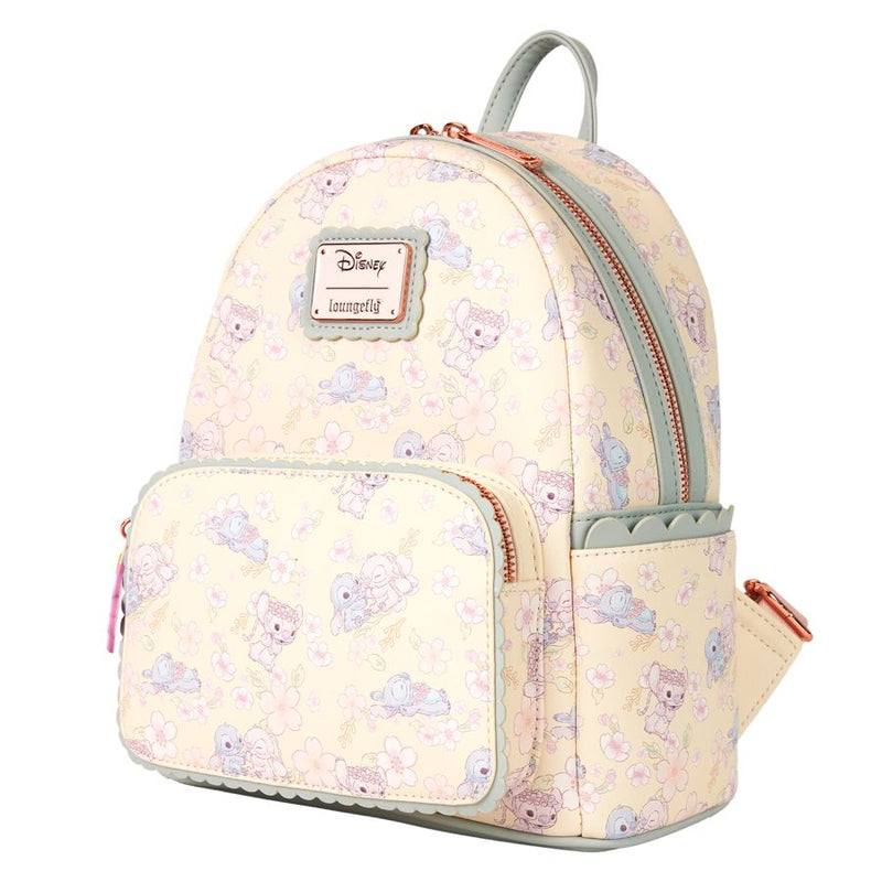 Disney - Cute Stitch & Angel Cherry Blossom Mini Backpack