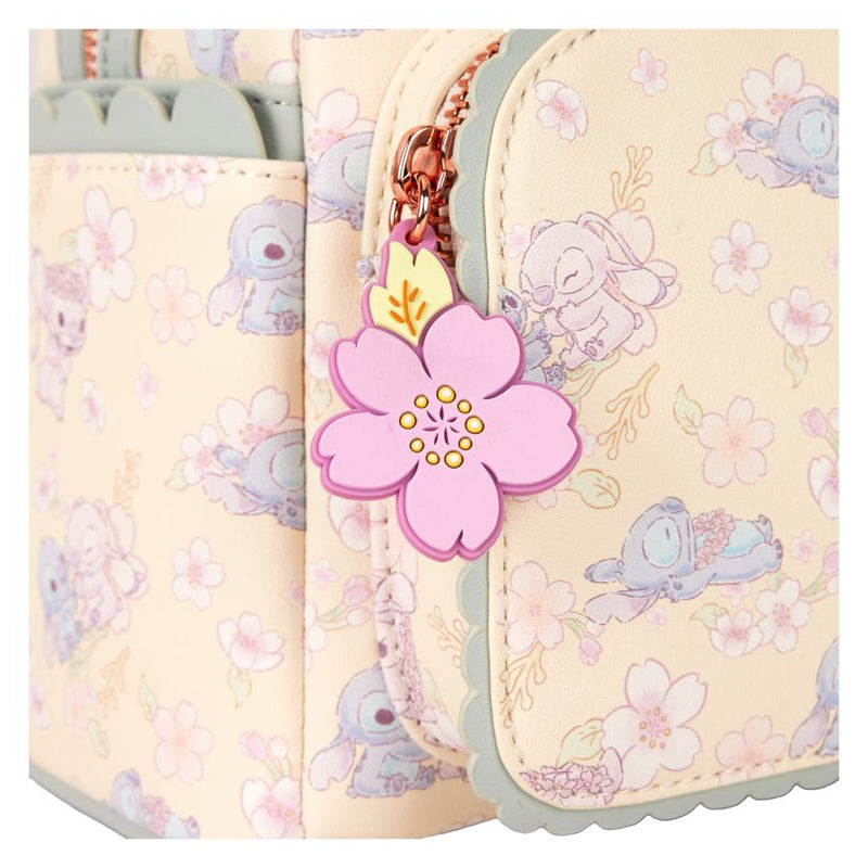 Disney - Cute Stitch & Angel Cherry Blossom Mini Backpack