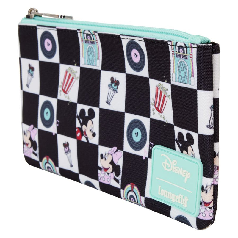 Disney - Mickey & Minnie Date Night Diner All-Over-Print Nylon Wristlet