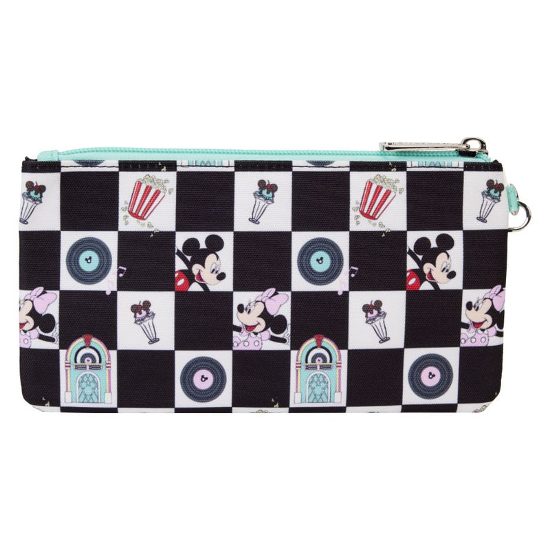 Disney - Mickey & Minnie Date Night Diner All-Over-Print Nylon Wristlet