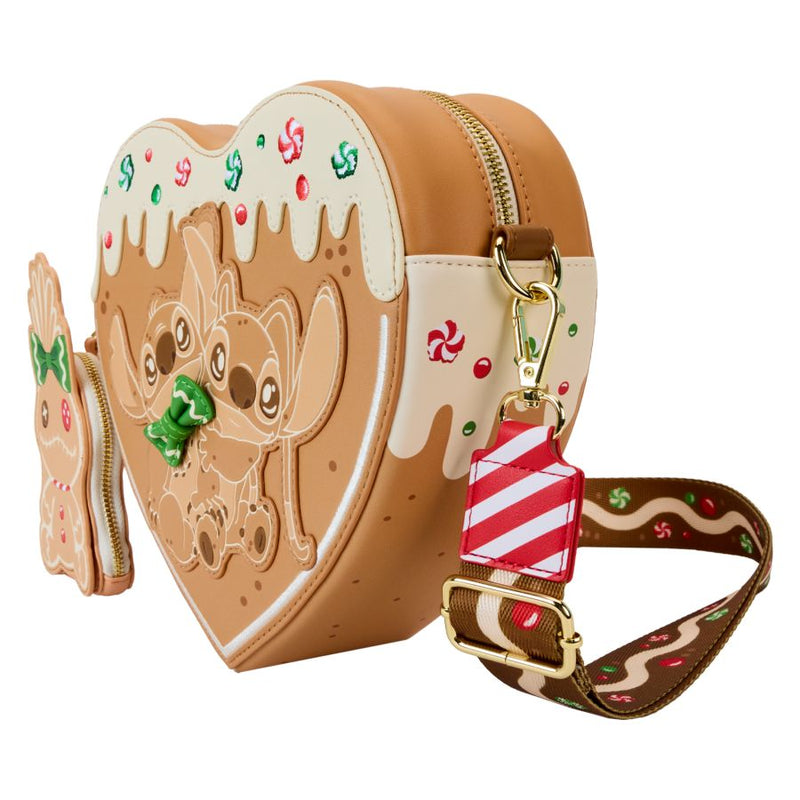 Lilo & Stitch - Angel & Stitch Gingerbread Heart Crossbody Bag