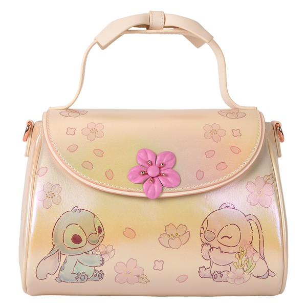 Disney - Cute Stitch and Angel Bow Handle Crossbody Bag