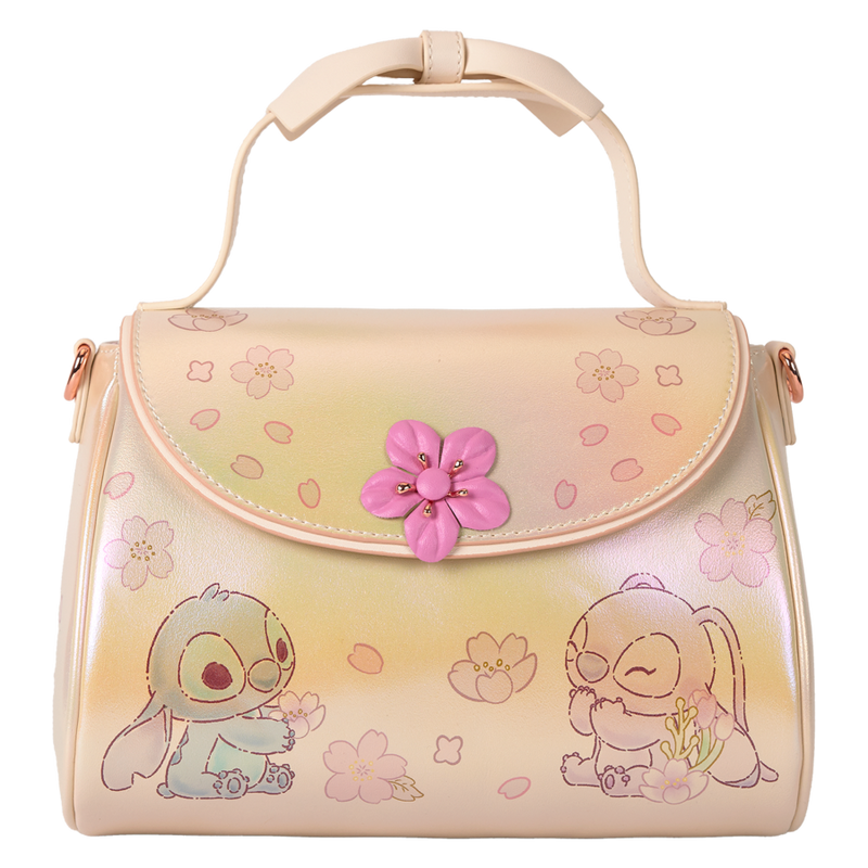 Disney - Cute Stitch and Angel Bow Handle Crossbody Bag