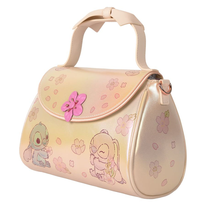 Disney - Cute Stitch and Angel Bow Handle Crossbody Bag