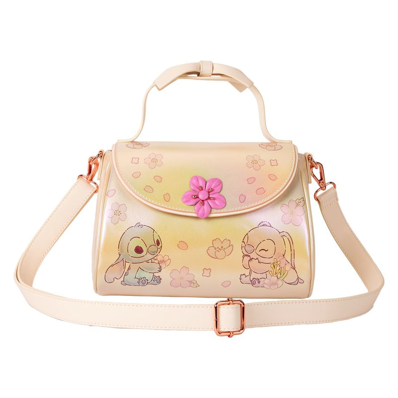 Disney - Cute Stitch and Angel Bow Handle Crossbody Bag