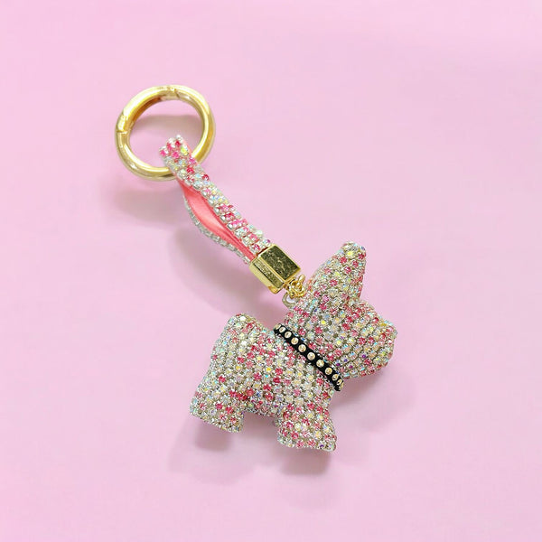 Diamanté French Bulldog Keychain - Assorted