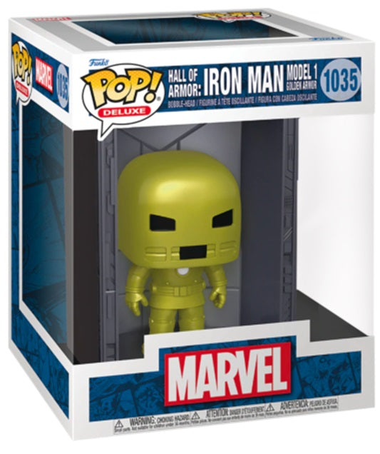 Marvel Comics - Hall of Armor Iron Man Model I Golden Armor Metallic Pop! Deluxe