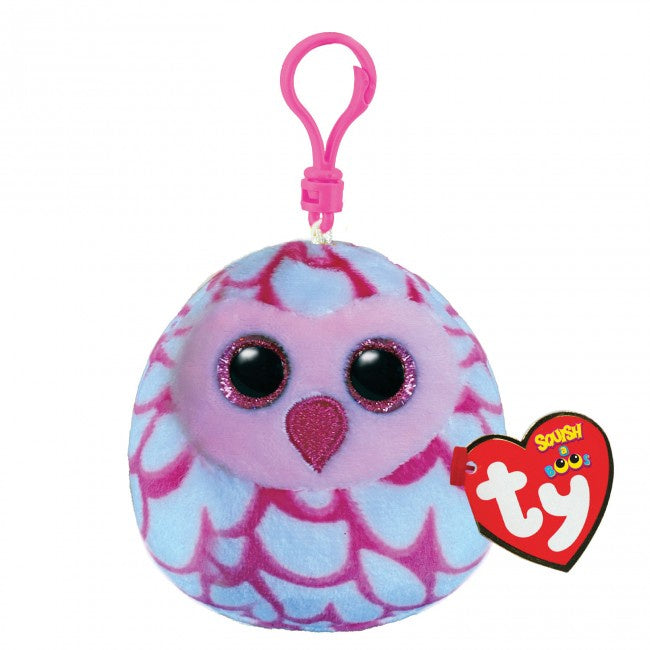 TY Mini Squish A Boo - Pinky the Owl Clip