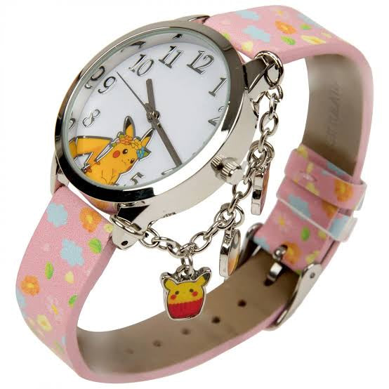 Pokémon - Pikachu Pink Floral Watch with Charms