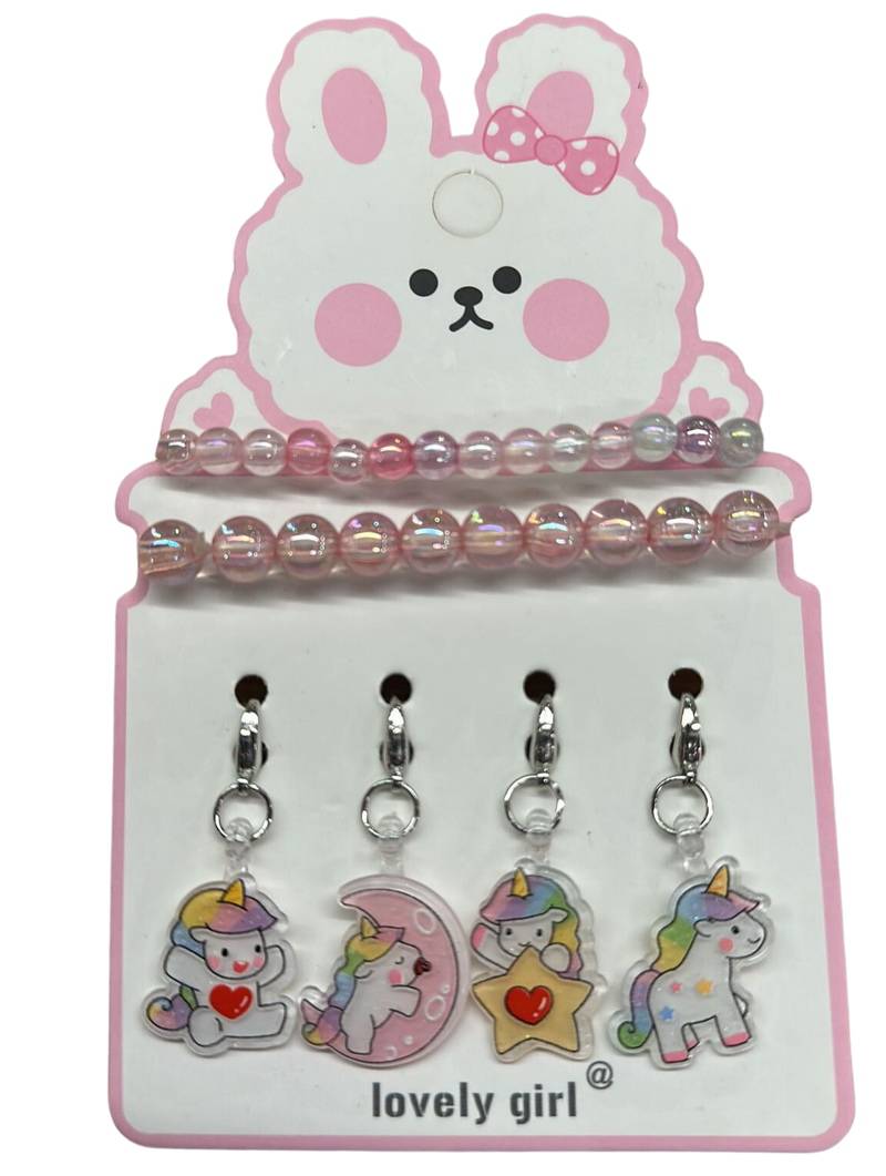 Kid’s 2pc Bracelet and Charms Set - Unicorns