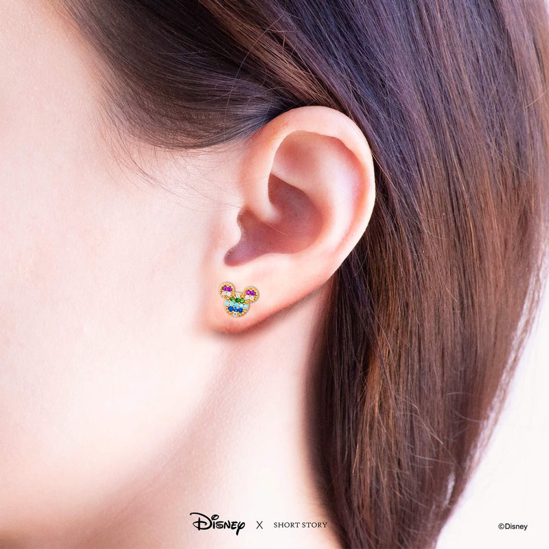 Disney - Diamante Mickey Ears Earrings (Rainbow)