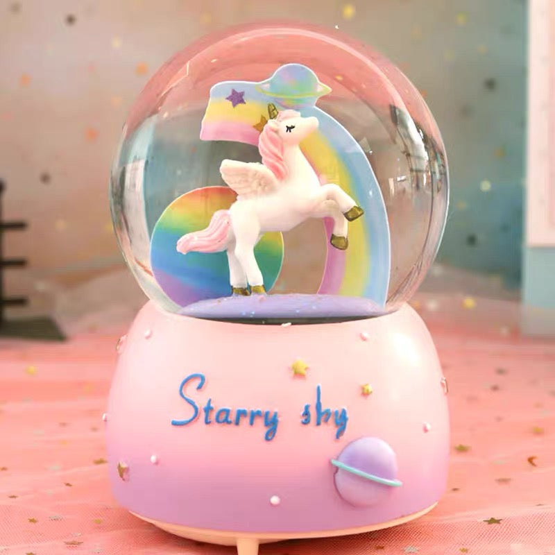 Starry Sky Unicorn Musical Snow Globe