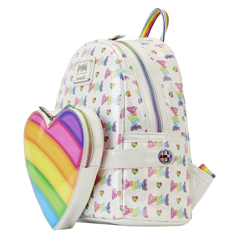 Lisa Frank - Rainbow Heart Mini Backpack with Detachable  Bag