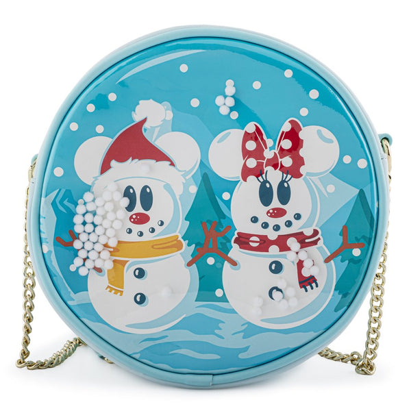 Mickey Mouse - Mickey and Minnie Snowman Snow Globe Crossbody Bag