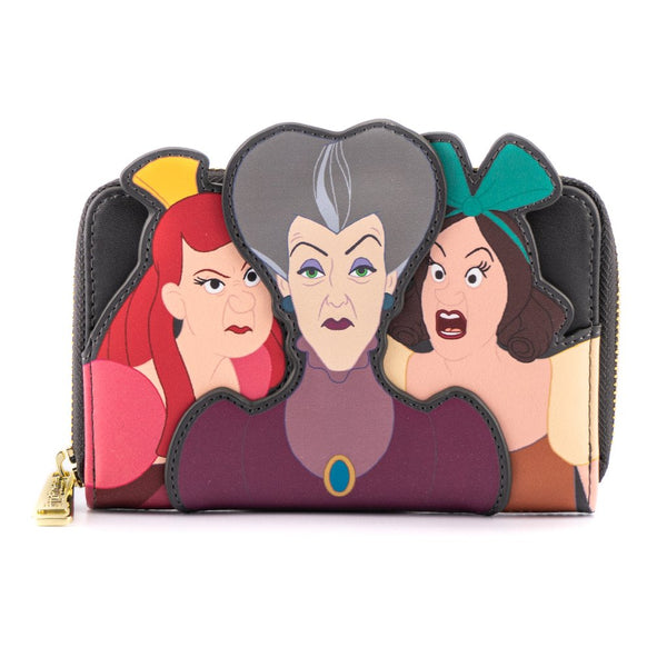 Cinderella - Villains Scene Evil Stepmother And Step Sisters Zip Around Purse