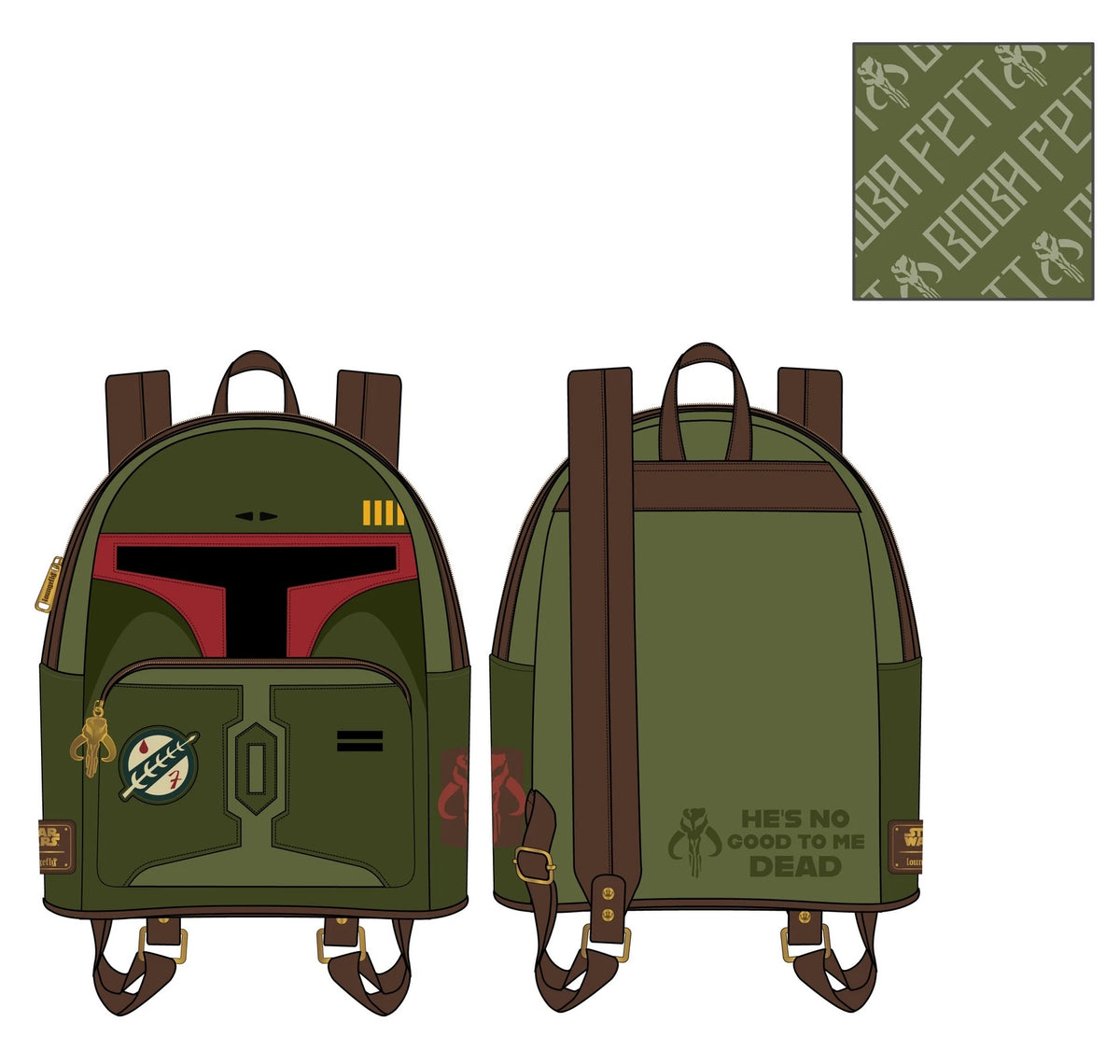 Loungefly Star Wars saving Boba Fett Cosplay Mini Backpack